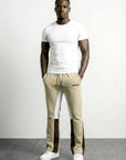 PANTALONES DE CHÁNDAL ACAMPANADOS | BEIGE Y MARRÓN