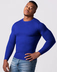 STRICKPULLOVER MIT RUNDHALS | BLAU