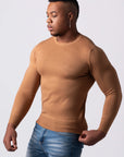 KNITTED ROUND NECK JUMPER | CAMEL