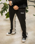 FLARED TRACKSUIT PANTS | BLACK & GREY