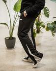 FLARED TRACKSUIT PANTS | BLACK & GREY