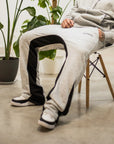 FLARED TRACKSUIT PANTS | GREY & BLACK