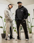 FLARED TRACKSUIT PANTS | BLACK & GREY