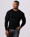 KNITTED ROUND NECK JUMPER | BLACK