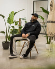 FLARED TRACKSUIT PANTS | BLACK & GREY