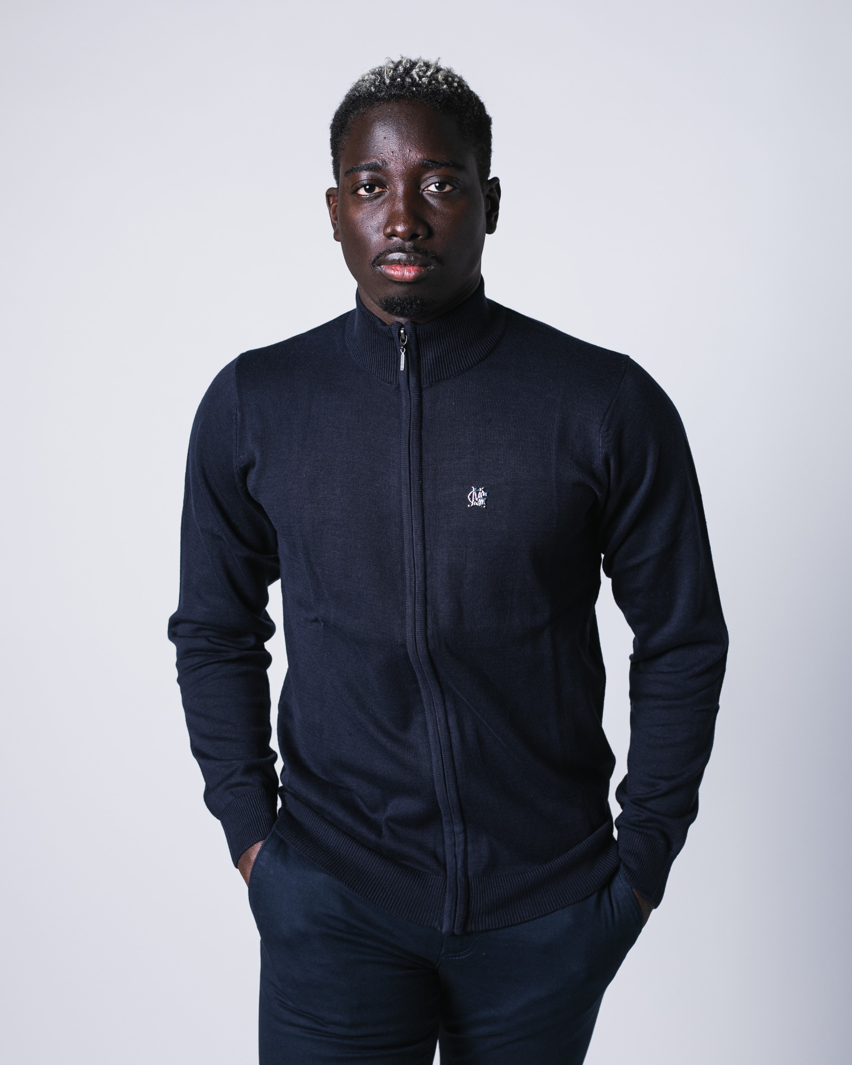 Navy zip up jacket sale