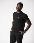 BASIC METAL PIQUE T-SHIRT | BLACK