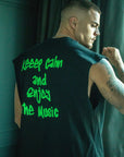 TANK TOP KEEP CALM AND ENJOY THE MUSIC | BLACK