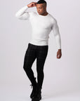 JERSEY DE PUNTO CON CUELLO REDONDO | BLANCO