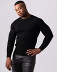 KNITTED ROUND NECK JUMPER | BLACK