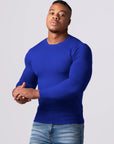 STRICKPULLOVER MIT RUNDHALS | BLAU