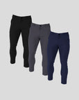ENZO TROUSERS PACK-3 | Grey, Blue, Black