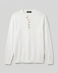 WAFFLE KNIT HENLEY | WHITE