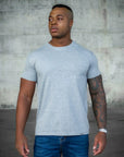 BASIC SLIM-FIT T-SHIRT | Mixed Grey