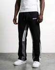 FLARED TRACKSUIT PANTS | BLACK & PURPLE