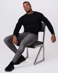 KNITTED ROUND NECK JUMPER | BLACK
