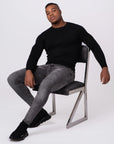 KNITTED ROUND NECK JUMPER | BLACK