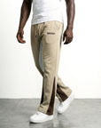 PANTALONES DE CHÁNDAL ACAMPANADOS | BEIGE Y MARRÓN