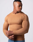 JERSEY DE PUNTO CON CUELLO REDONDO | CAMELLO