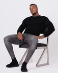 KNITTED ROUND NECK JUMPER | BLACK