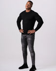 KNITTED ROUND NECK JUMPER | BLACK