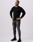 KNITTED ROUND NECK JUMPER | BLACK