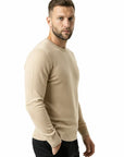 KNITTED ROUND NECK JUMPER | BEIGE