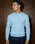 FLUFFY WOOL JUMPER | PASTEL BLUE