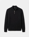CHELSEA CABLE-KNIT ZIP SWEATER | BLACK