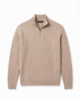 CHELSEA CABLE-KNIT ZIP SWEATER | BEIGE