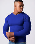 STRICKPULLOVER MIT RUNDHALS | BLAU