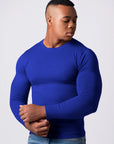 KNITTED ROUND NECK JUMPER | BLUE