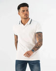 MORENGAR WHITE POLO SHIRT WITH CONTRAST COLLAR
