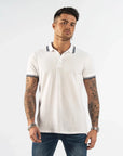 MORENGAR WHITE POLO SHIRT WITH CONTRAST COLLAR