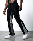 FLARED TRACKSUIT PANTS | BLACK & PURPLE