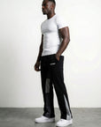 FLARED TRACKSUIT PANTS | BLACK & PURPLE