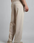 Relaxed Fit Belted Tailored Trousers | Beige