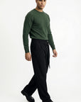 KNITTED ROUND NECK JUMPER | BOTTLE GREEN