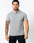 BASIC PIQUE POLO SHIRT | Mixed Grey