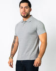 BASIC PIQUE POLO SHIRT | Mixed Grey