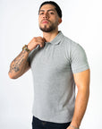 BASIC PIQUE POLO SHIRT | Mixed Grey