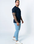 BASIC SLIM-FIT T-SHIRT | NAVY