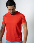 BASIC SLIM-FIT T-SHIRT | Hibiscus Red