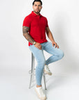 BASIC PIQUE POLO SHIRT | RED