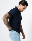 BASIC PIQUE POLO SHIRT | NAVY