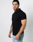 BASIC PIQUE POLO SHIRT | BLACK