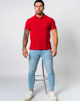 BASIC PIQUE POLO SHIRT | RED
