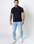 BASIC PIQUE POLO SHIRT | NAVY