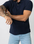 BASIC PIQUE POLO SHIRT | NAVY