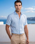 ROMA LINEN TOUCH SHIRT | SKY BLUE